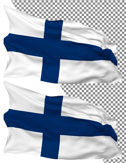 Finlandia Flaga Fala Białym Tle Zwykły Bump Tekstury Przezroczystym Tle Renderowania 3d