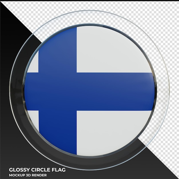 PSD finlandia realistyczna 3d teksturowana błyszcząca okrągła flaga