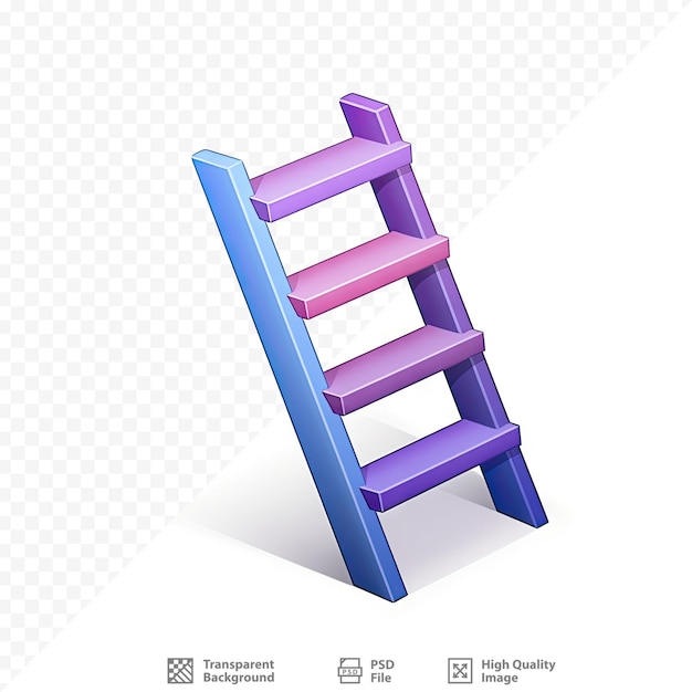 PSD fioletowa drabina z fioletową drabiną schodową.