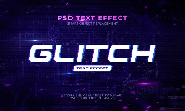 PSD fioletowy i fioletowy wyświetlacz z efektem tekstowym na dole.
