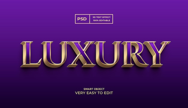 PSD fioletowy luksus edytowalny efekt stylu tekstu 3d makieta