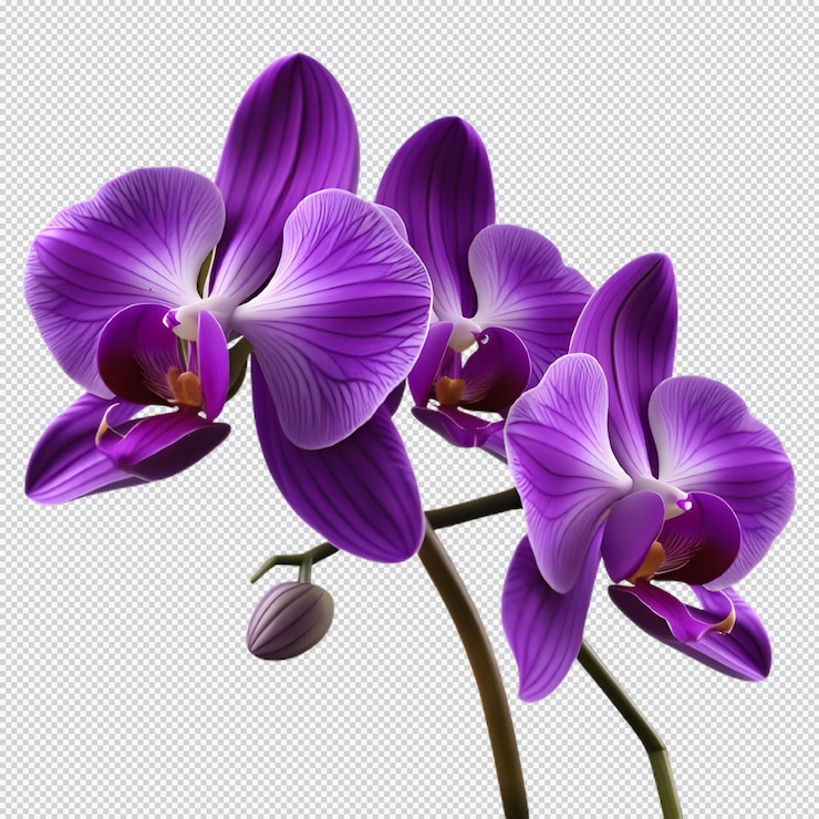 PSD fioletowy phalaenopsis bloom orchid violet fioletowy orchid color flower izolowany