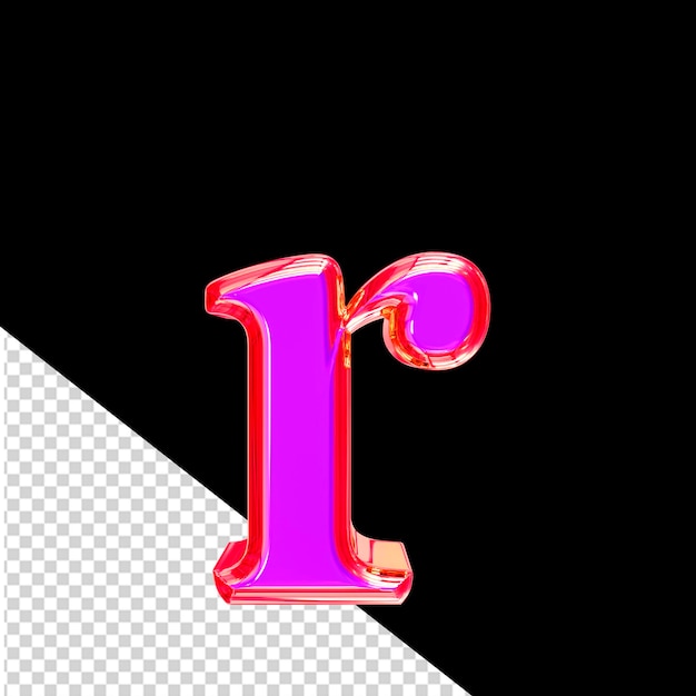 Fioletowy Symbol 3d W Różowej Ramce Z Literą R