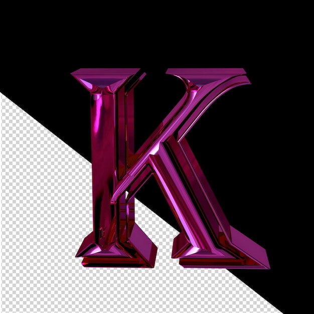 PSD fioletowy symbol litera k
