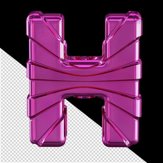 Fioletowy Symbol Z Paskami Litera H