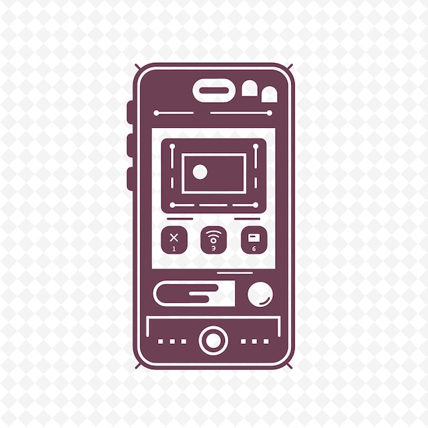 PSD fioletowy telefon komórkowy z numerami 2 i 3