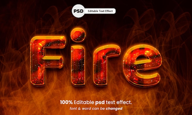 Fire 3d editable premium text effect