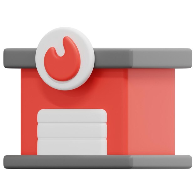 PSD fire 3d render icon illustration