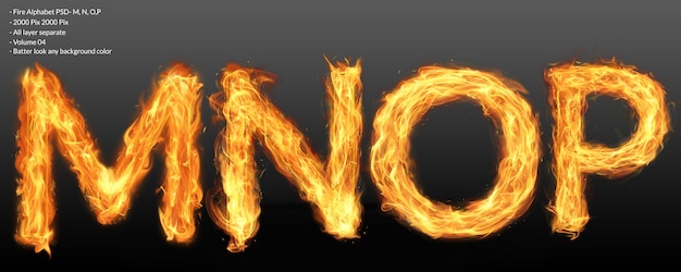 Fire alphabet text effect