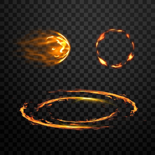 Fire and flames of different shapes