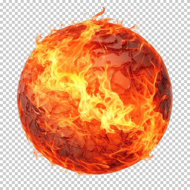 Fire ball isolated on transparent background