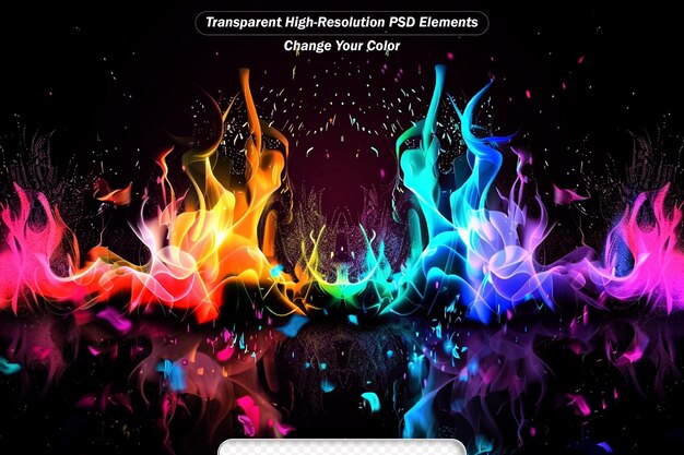 PSD fire collision red and blue background versus banner