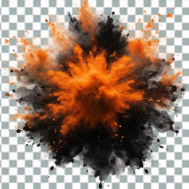 PSD fire and dust blast on transparent background