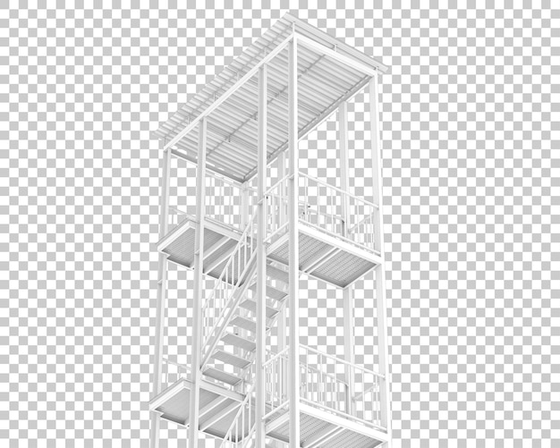 PSD 透明な背景 3 d レンダリング図に分離されたファイア ・ エスケープ階段