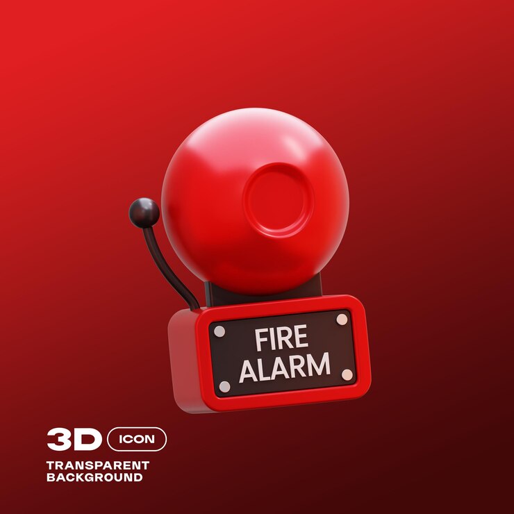 PSD fire evacuation 3d icon png template