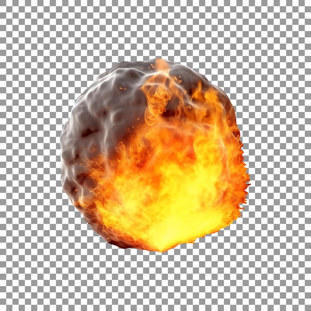Fire explosion isolated on a transparent background
