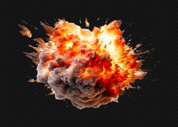 PSD fire explosion isolated transparency background