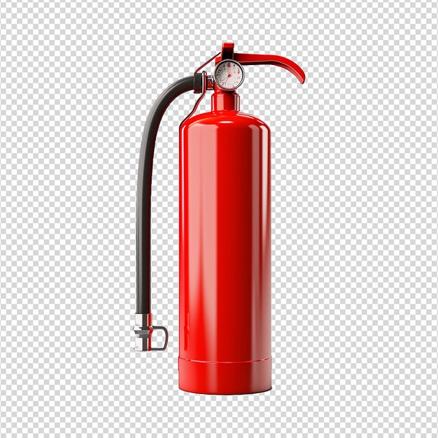 PSD fire extinguisher isolated on transparent background