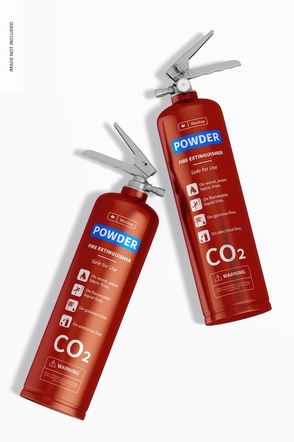 Fire Extinguishers Mockup, Top View