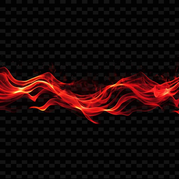 PSD fire red flickering neon lines flames zigzag neon line png y2k shapes transparent light arts