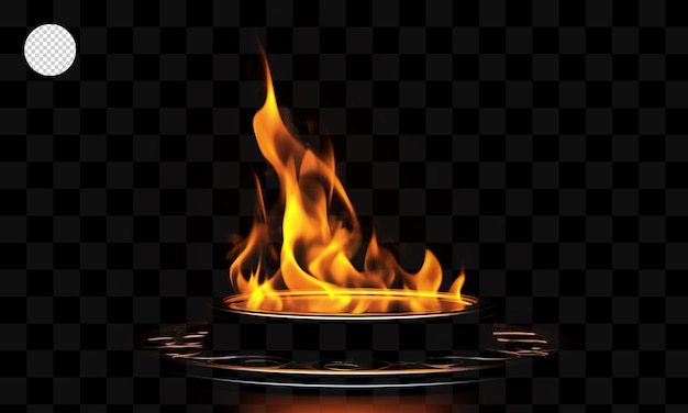 PSD a fire in the fire on a transparent background