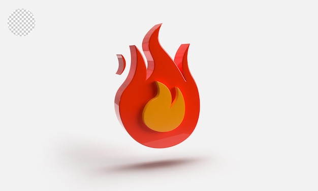 PSD fire flame 3d render