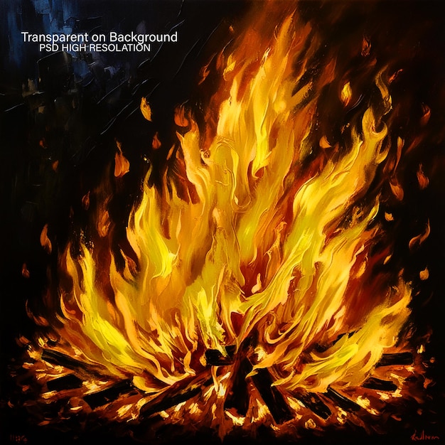 fire flame against on transparent background