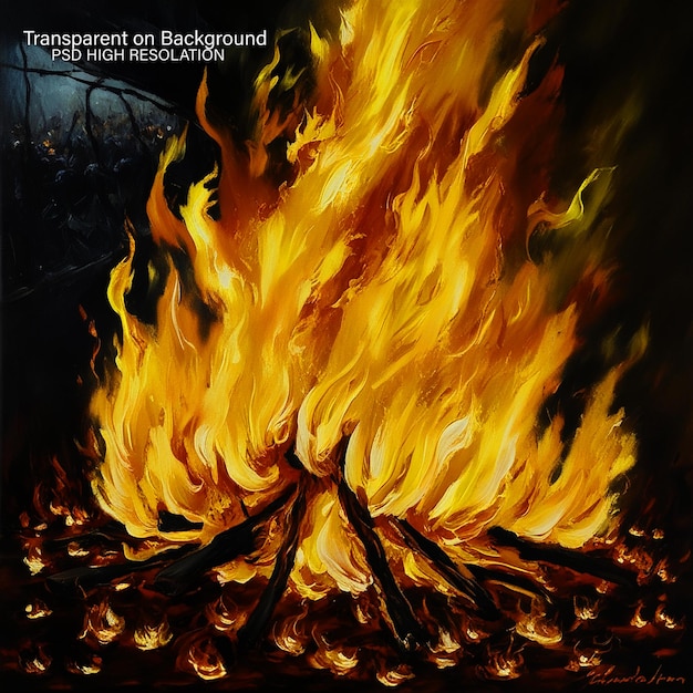 fire flame against on transparent background