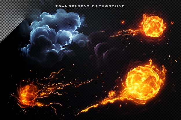 Fire flame Beam VFX Special Effect on Transparent background