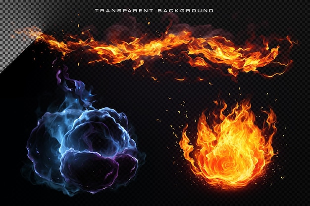 fire flame beam vfx special effect on transparent background
