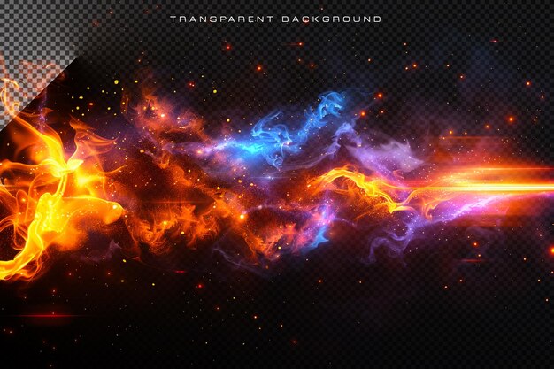 PSD fire flame beam vfx effetto speciale su sfondo trasparente