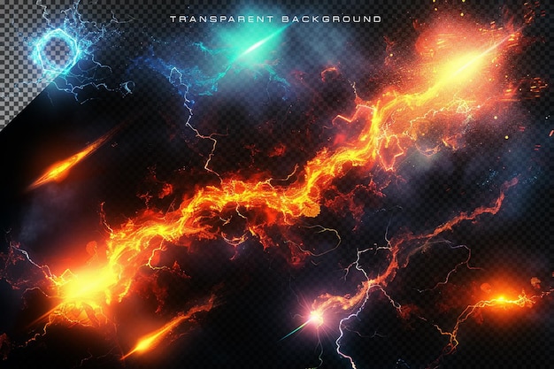 PSD fire flame beam vfx special effect on transparent background