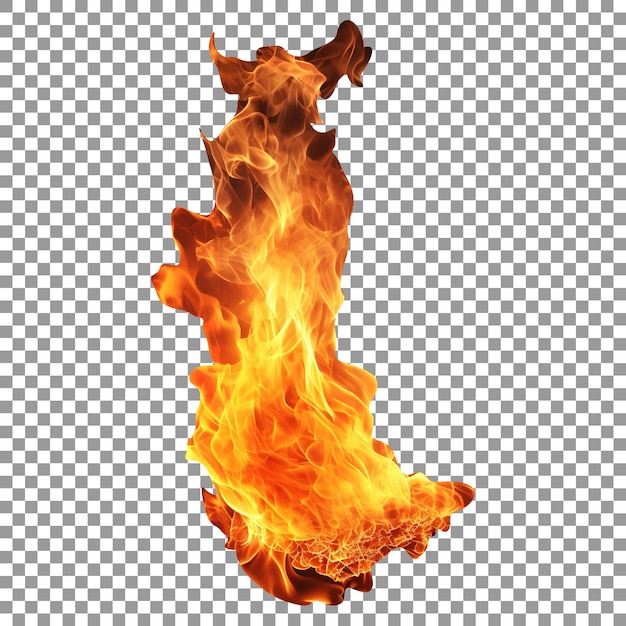 PSD fire flame isolated on a transparent background