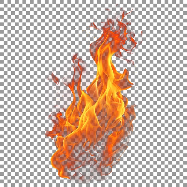 PSD fire flame isolated on a transparent background