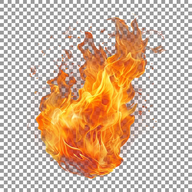 PSD fire flame isolated on a transparent background