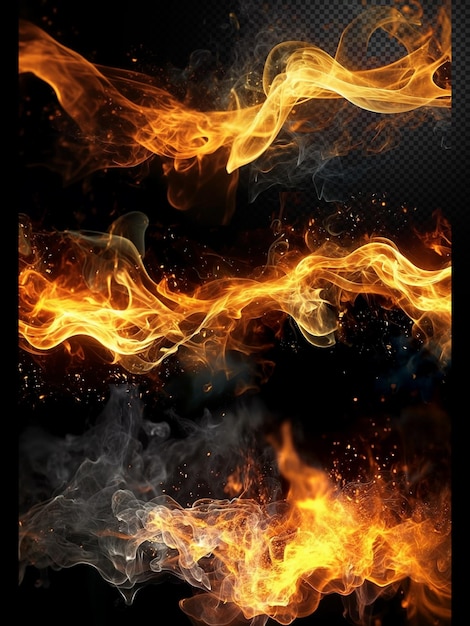 PSD fire flame and spark transparent background