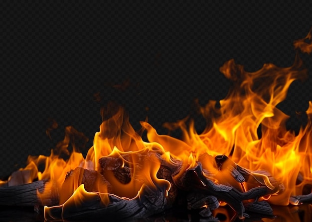 Fire flame on transparent background