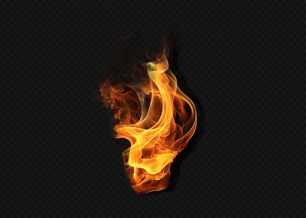 PSD fire flame on transparent background