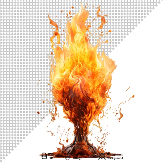 PSD fire flame on transparent background