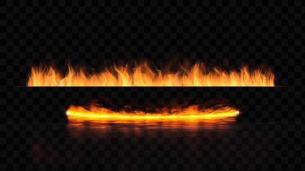 PSD fire flames on a black background