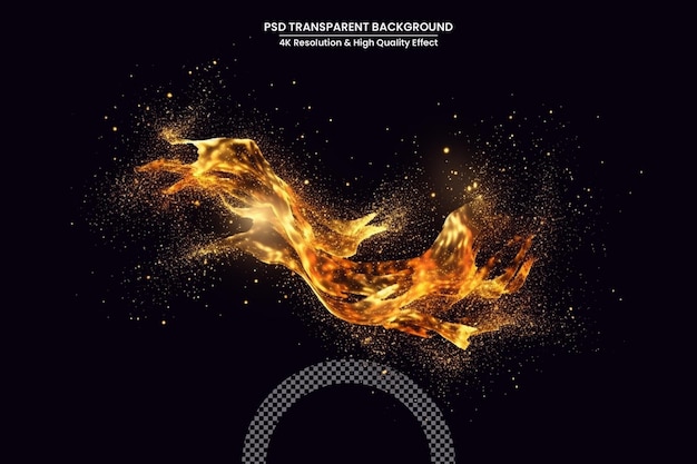 PSD fire flames black background