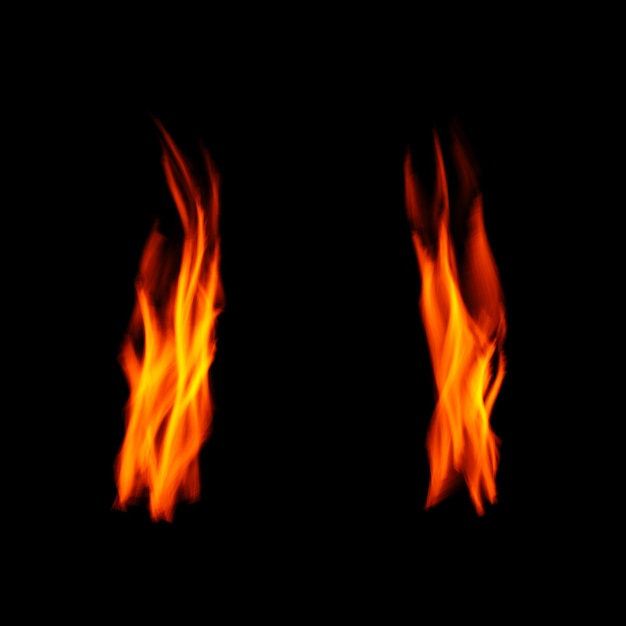 투명한 표면에 고립된 불꽃