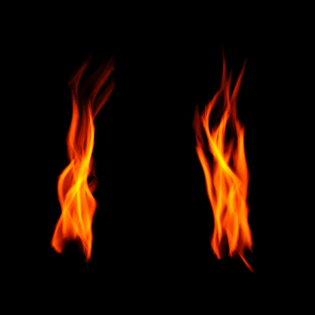 Fire flames isolated on transparent