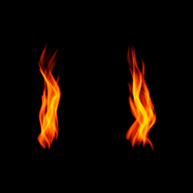 Fire flames isolated on transparent