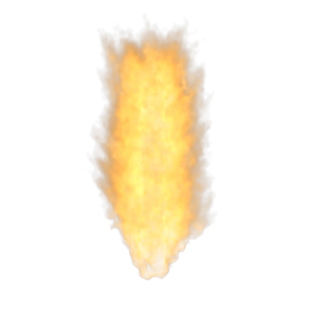 PSD fire flames isolated white background 3d rendering