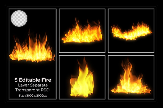 Fire Flames transparante set