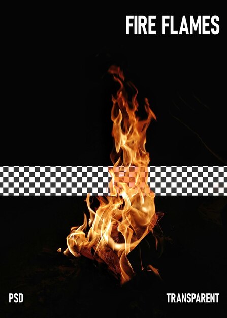 PSD fire flames on transparent background