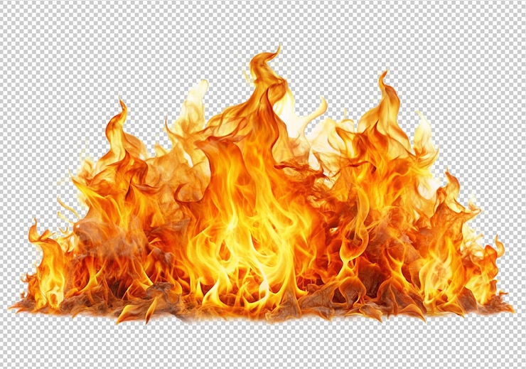 PSD fire flames on a transparent background