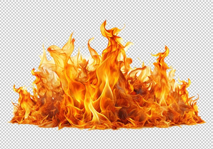 PSD fire flames on a transparent background