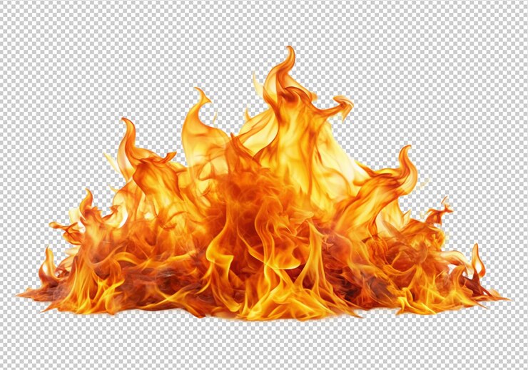 PSD fire flames on a transparent background